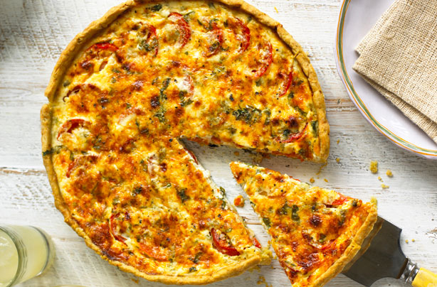 Tomato and Dijon tart with a Parmesan and basil crust Tomato and Dijon tart with a Parmesan and basil crust