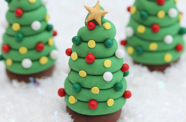 sapin de noel en pate à sucre