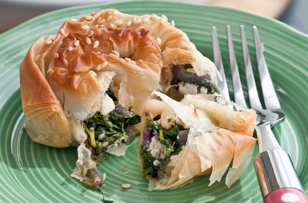 Spinach, pine nut and ricotta filo pinwheels