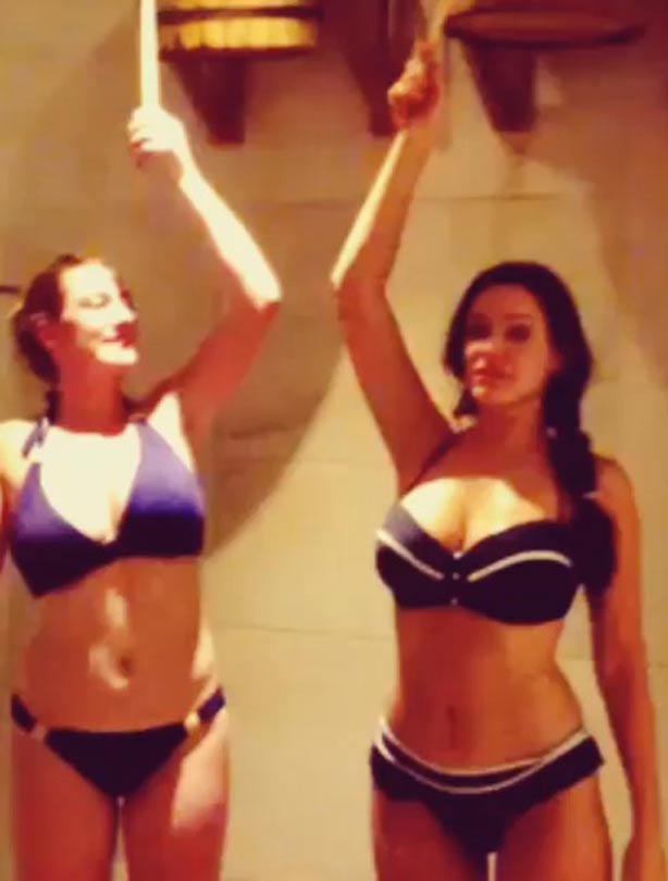 Kelly Brook and friend in a bikini Kelly Brook and friend in a bikini