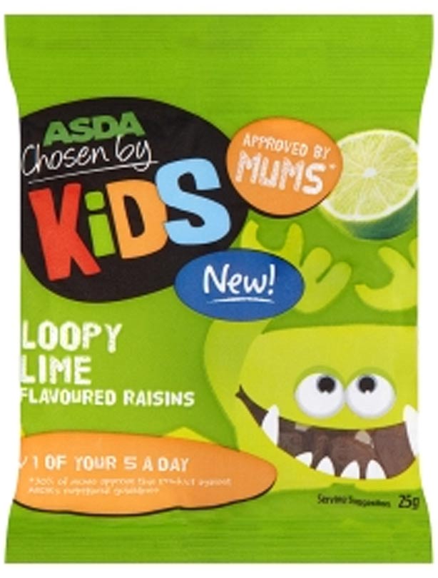 Asda Loopy Lime flavoured raisins Asda Loopy Lime flavoured raisins