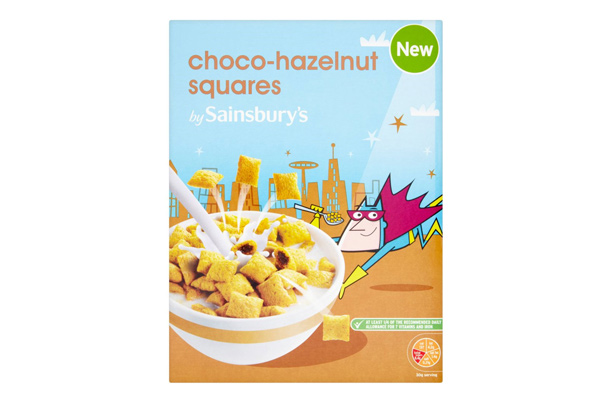 Sainsbury's choco-hazelnut squares kids' cereal Sainsbury's choco-hazelnut squares kids' cereal