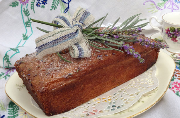 Lavender and lemon drizzle cake