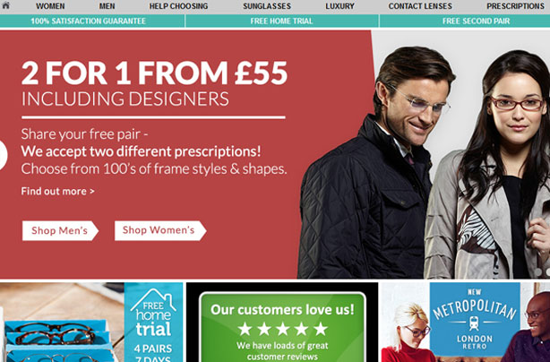 Top 10 bargain websites: GlassesDirect website Top 10 bargain websites: GlassesDirect website