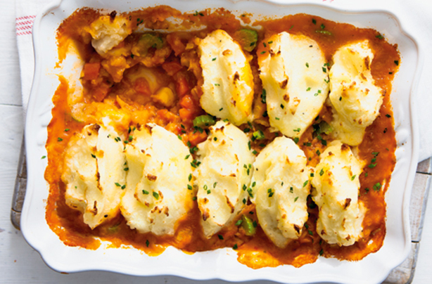 Vegetable and lentil pie