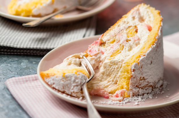 Rhubarb and orange roulade Rhubarb and orange roulade