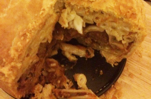 Gerry Styles Timbalo of pasta with homemade meatballs in homemade shortcrust pastry Gerry Styles Timbalo of pasta with homemade meatballs in homemade shortcrust pastry