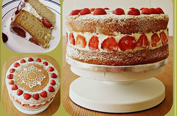 Sinead Kennedy Victoria sponge with cream and strawberries Sinead Kennedy Victoria sponge with cream and strawberries