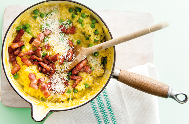 Bacon and -pea cheesy risotto Bacon and -pea cheesy risotto