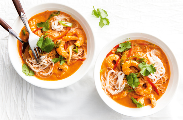 Thai prawn curry noodles Thai prawn curry noodles