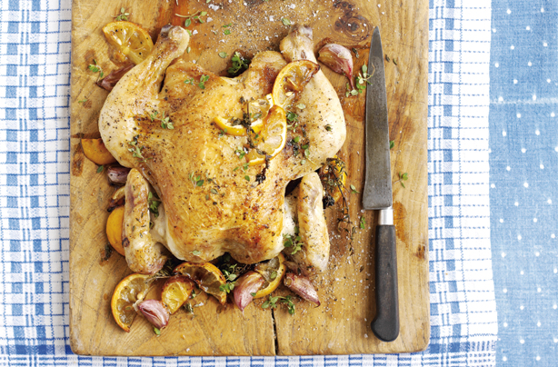 Roasted spatchcock chicken