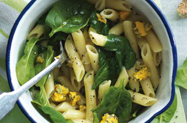 19. Pasta with spinach blue cheese and pine nuts 19. Pasta with spinach blue cheese and pine nuts