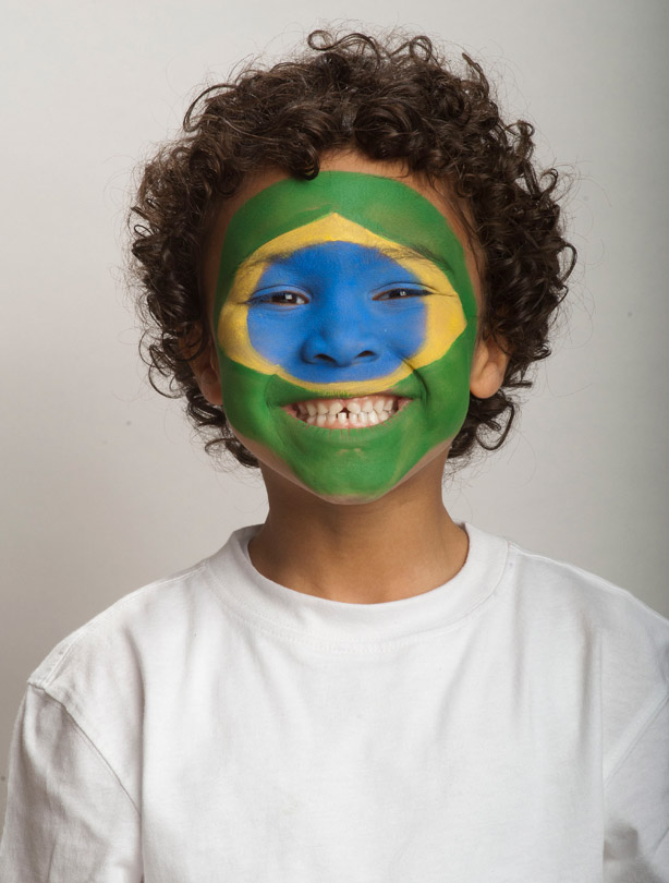 Brazil face paint Brazil face paint
