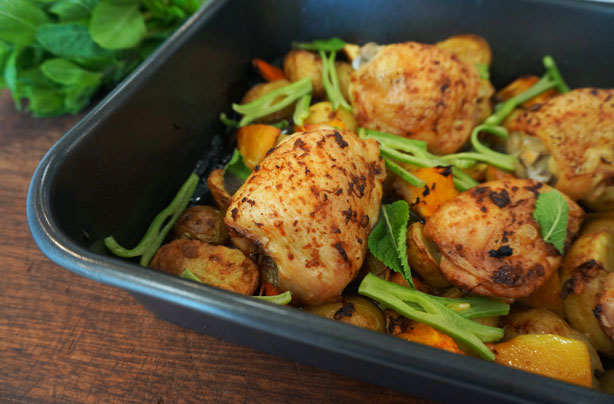 Pimm's chicken tray bake Pimm's chicken tray bake