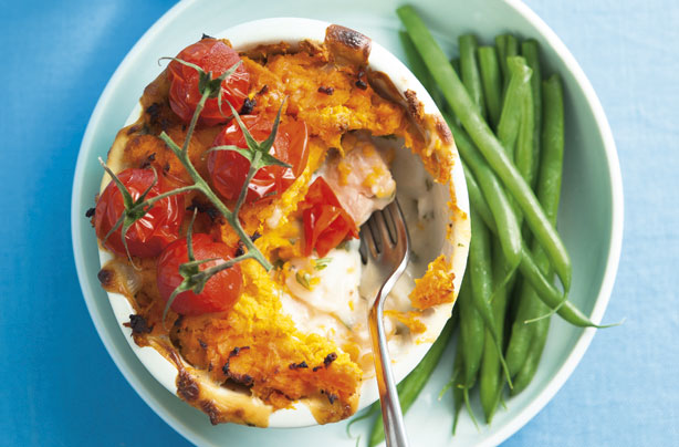 Fish pie with sweet potato mash