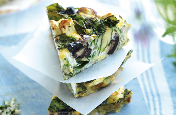 Spinach feta and olive frittata Spinach feta and olive frittata