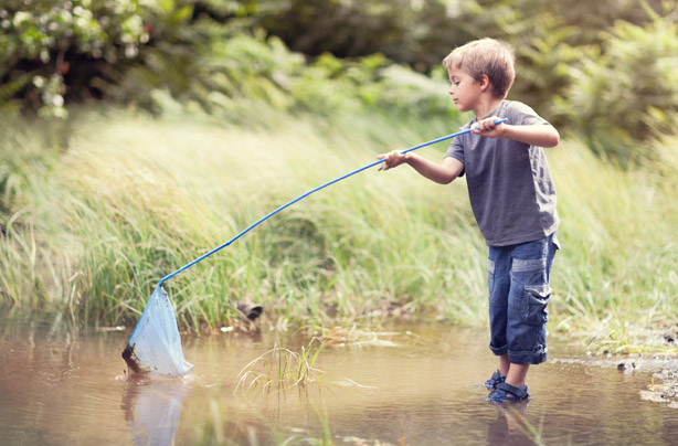 Little boy pond fishing Little boy pond fishing