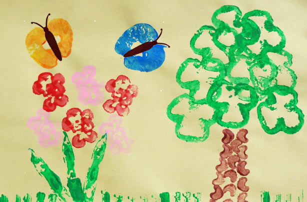Vegetable+Printing Vegetable printing: how to make a vegetable-printing picture ...