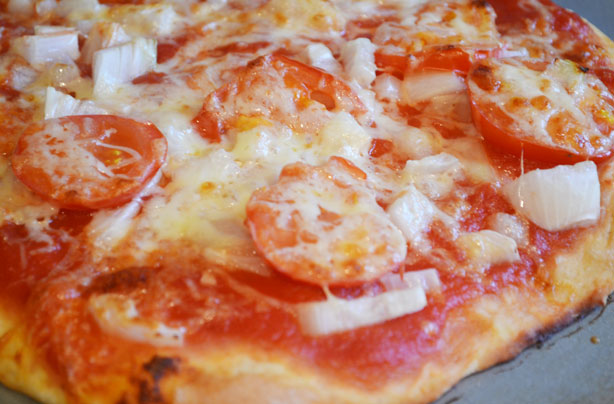 Cheese and onion pizza