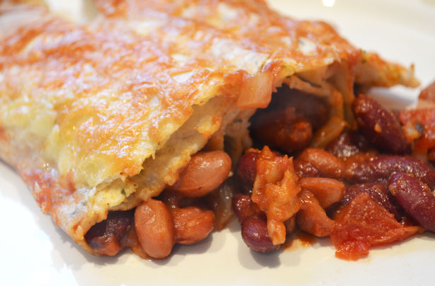 Spicy mixed bean tortillas