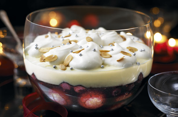 Boozy cherry trifle