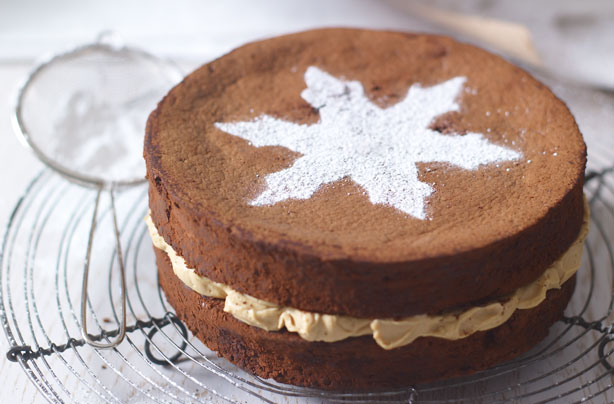 Chocolate cake with tiramisu cream Chocolate cake with tiramisu cream