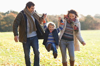 A family out on a country walk