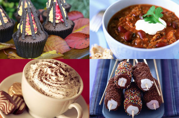 Hot chocolate, Bonfire, Autumn, Marshmallows 