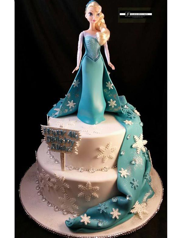 frozen themed birthday cake