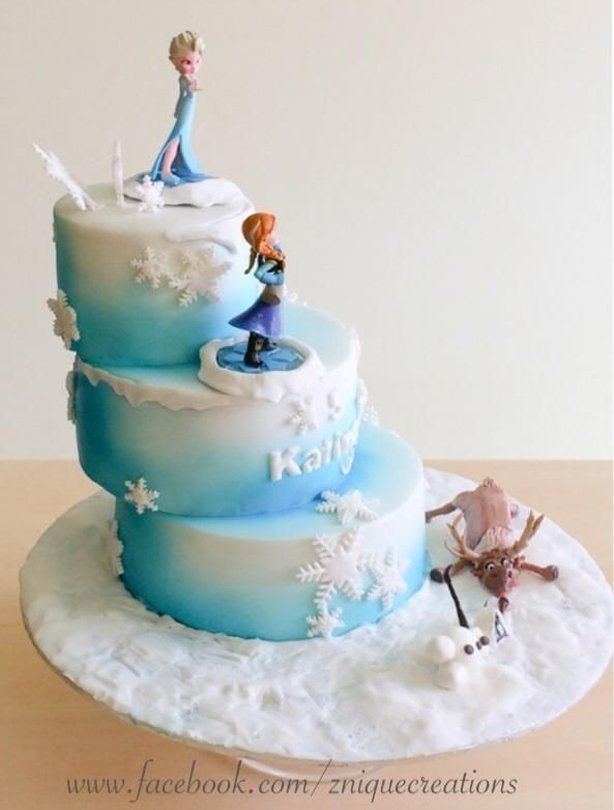 frozen themed birthday cake