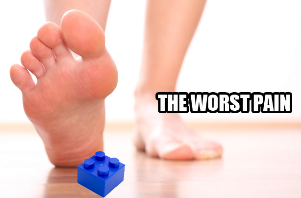 Treading on a LEGO piece