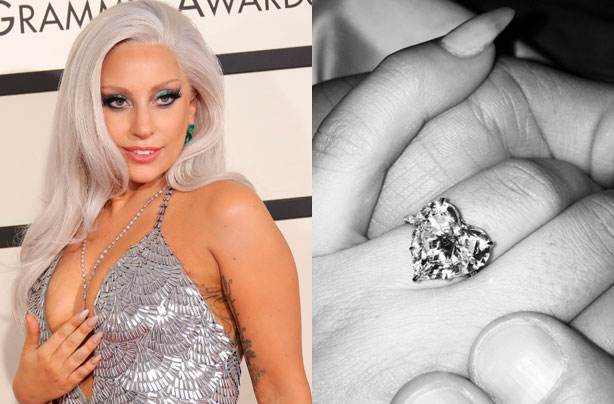 Lady Gagas Heart-Shaped Engagement Ring Gives Us Major 