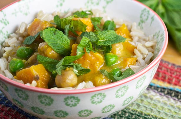 Slow-cooked sweet potato and chickpea curry Slow-cooked sweet potato and chickpea curry