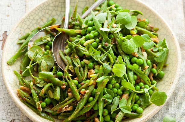 Greens with miso dressing