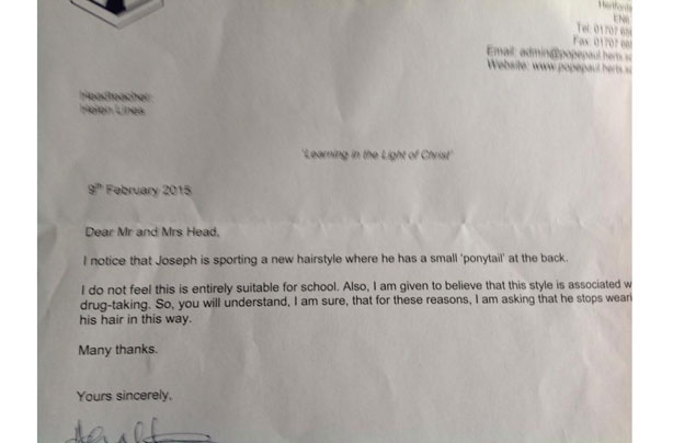 Mandy Head ponytail letter