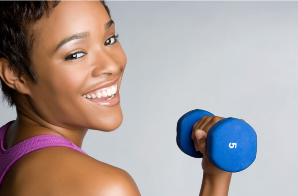Young woman exercising