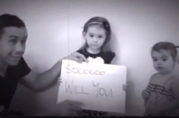Dad and daughters proposal video