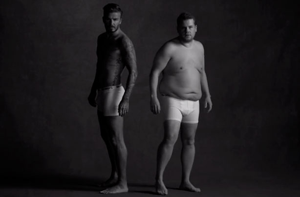 David Beckham and James Corden