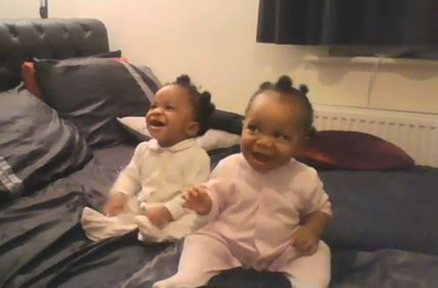 Twins dancing to Eastenders
