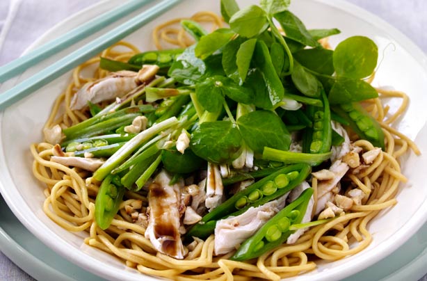 Chicken, pea and noodle salad Chicken, pea and noodle salad