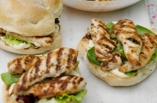 Lime and coriander chicken burgers Lime and coriander chicken burgers