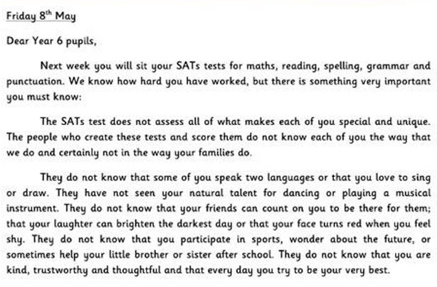 Viral exam letter UK