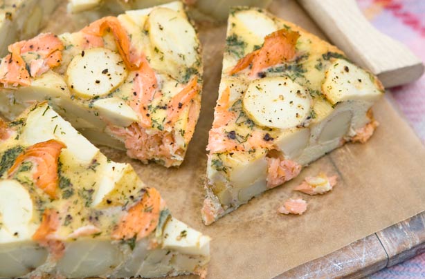 Smoked salmon and potato tortilla Smoked salmon and potato tortilla