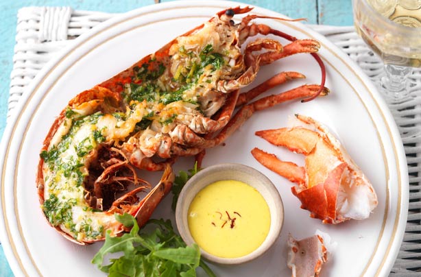 Griddled lobster with saffron mayo Griddled lobster with saffron mayo