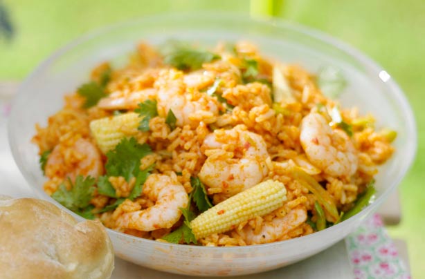 Zingy rice and prawn salad Zingy rice and prawn salad