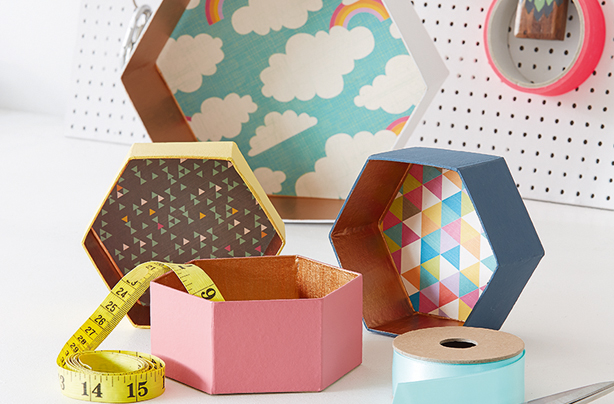 Homemade pretty storage boxes