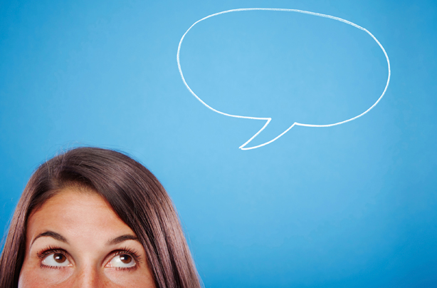 Most attractive accents, woman with speech bubble