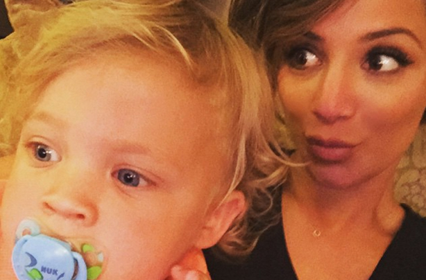 Frankie Bridge and her son Parker