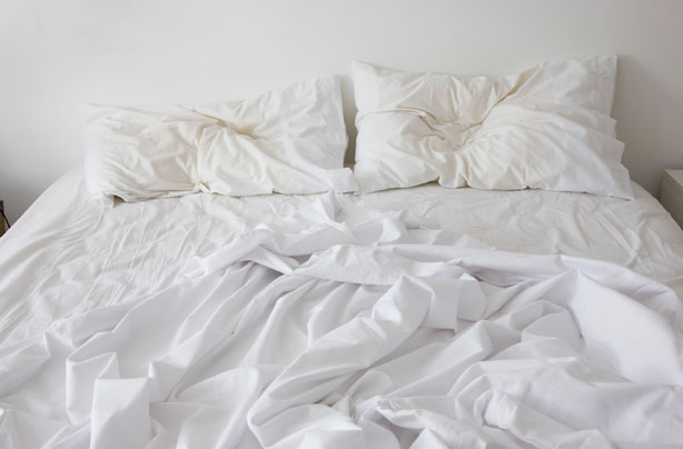 Unmade bed, sleep