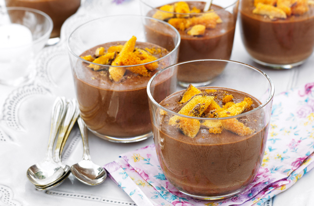 Chocolate honeycomb mousse pots Chocolate honeycomb mousse pots